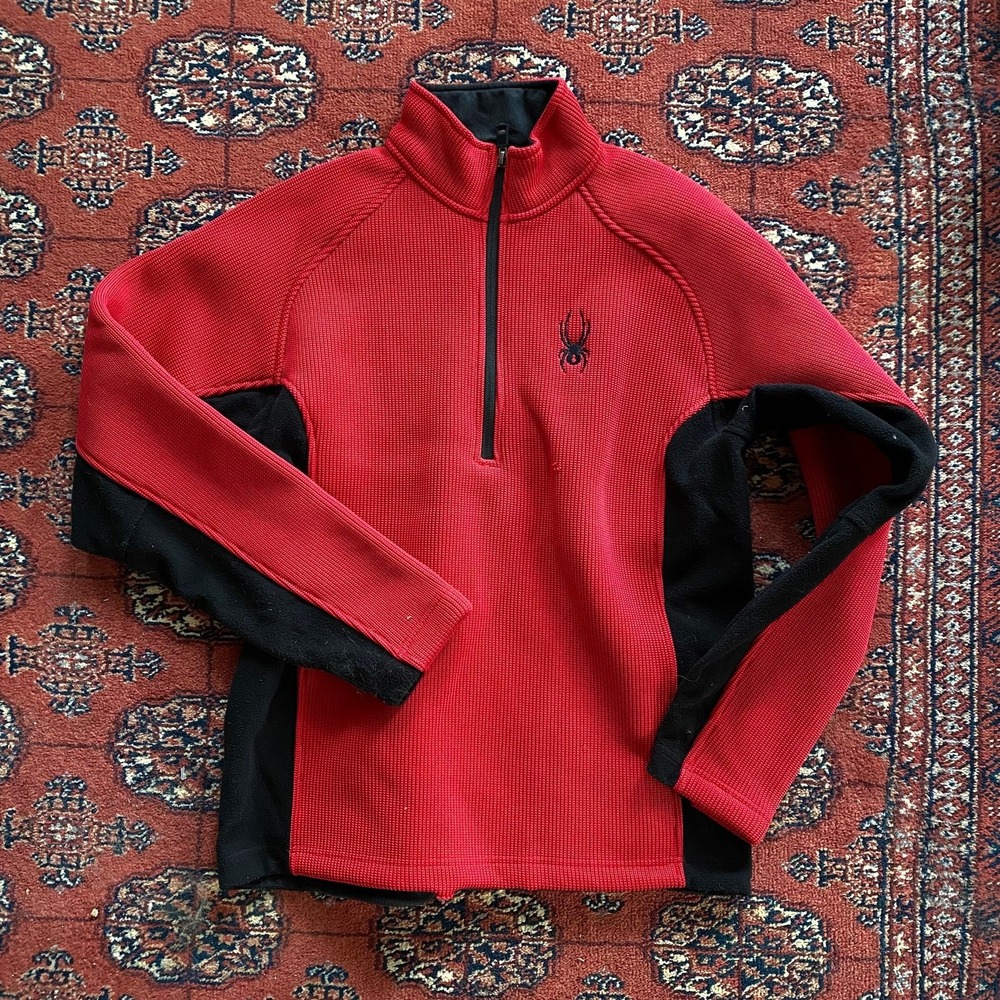 Spyder Men's Core Quarter-Zip Sweater - Red & Black - Size Medium - AS-IS